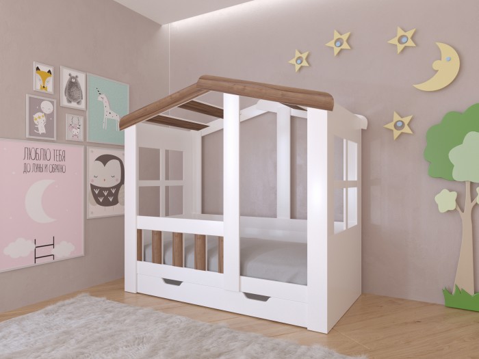фото Подростковая кровать рв-мебель астра домик с ящиком