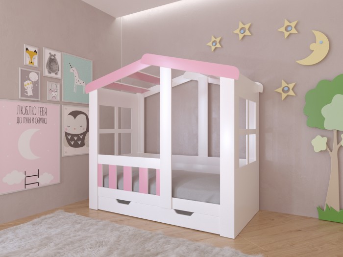 фото Подростковая кровать рв-мебель астра домик с ящиком
