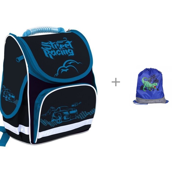 фото Schoolformat рюкзак basic спортивная машина и мешок для обуви magtaller evo t-rex