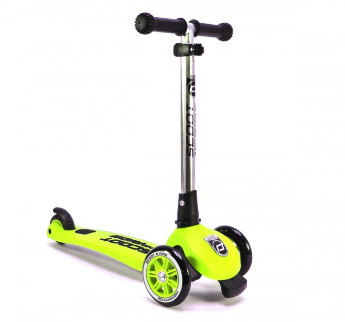 Трехколесный самокат Scoot&Ride со складной ручкой Highwaykick 3со складной ручкой Highwaykick 3 Трехколесный самокат Scoot&Ride со складной ручкой Highwaykick 3со складной ручкой Highwaykick 3Scoot&Ride Детский трехколесный самокат со складной ручкой Highwaykick 3 новый великолепный самокат, воплотивший в себе все последние достижения мирового самокатостроения, это самокат, предназначенный для детей от 3 до 6 лет с впечатляющей маневренностью, красивым внешним видом и удобной функцией сложения ручки. Mini и Maxi скомбинированы в одном самокате: По устоявшейся классификации он получается как нечто среднее между моделями Макси от 4 лет и Мини от 2 лет. Он не такой тяжелый как макси - весит всего 2,6 кг, и в то же время имеет удлиненную платформу - выдерживает максимальный вес до 50 кг! и ручку с очень широким диапазоном регулирования высоты 62-82 см. То есть в минимальном положении ручки 62 см его можно пробовать от 2-х с небольшим лет как и самокат мини, при это малышу будет не тяжело им управлять! Также впечатляет максимально допустимый вес - 50 кг, что делает возрастной диапазон невероятно широким, по сути от 2 до 6 лет. Удобно хранить и брать в дорогу. Не все самокаты могут похвастаться наличием складной ручки, и не у всех самокатов складной механизм просто и легко работает. Кстати, ручка, в случае необходимости, может полностью выниматься, что делает его уникальным вариантом в плане компактности. На сложении ручки уходит всего 3 секунды, и для этого не требуется специальный инструмент. Все просто и интуитивно. Многоуровневая регулировка Самокат удобен как для детей 3-х лет, так и для более старшего возраста, поскольку имеет три положения регулировки высоты ручки При правильной регулировке высоты ручки под рост Вашего ребенка, малыш не будет сутулиться и правильно расположит свой вес относительно оси самоката Чтобы изменить высоту руля - просто ослабьте зажим и, надавив на круглый шип потяните ручку выше-ниже, пока она не попадет в нужное отверстие. Далее нужно будет затянуть зажим и все! Повышенная безопасность Самокаты Scoot&Ride имеют фирменный защитный стоппер спереди safety pad, который не даст самокату опрокинуться вперед Самокат управляется за счет наклонов, что также повышает безопасность его эксплуатации - ручка самоката никогда не развернется в сторону живота ребенка 90 градусов. Отличная управляемость Высокоточные подшипники ABEC 5 позволят самокату катиться плавно, повышая маневренность, а также экономить силы ребенка, и доставят море удовольствия. Полезный тренажер Катание на свежем воздухе и движение - это уже большая польза для ребенка, но самокат, управляемый за счет наклонов также дает новую пользу - развивает равновесие, координацию движений, а также вестибулярный аппарат Ножки малыша получают правильную нагрузку, и мышцы ног укрепляются.<br>