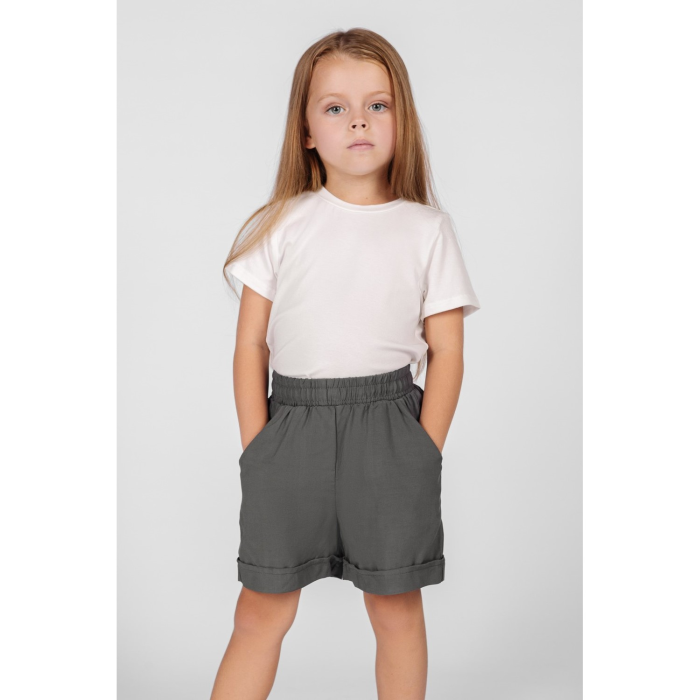 Prime Baby Шорты для девочки летние классические на резинке PHC00104GRY24