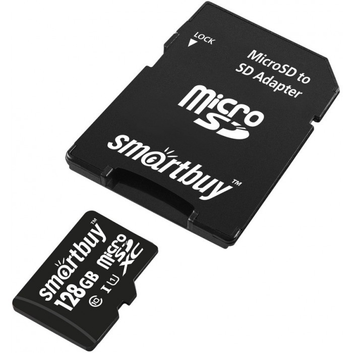 фото Smart buy карта памяти microsdxc 128gb uhs-i class 10 c адаптером sd