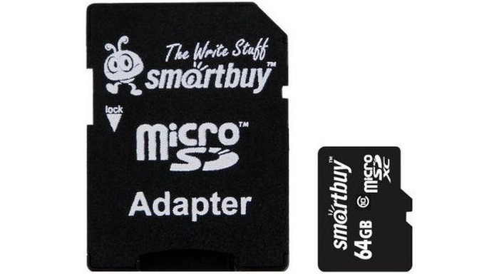 фото Smart buy карта памяти microsdxc 64gb uhs-i class 10 c адаптером sd