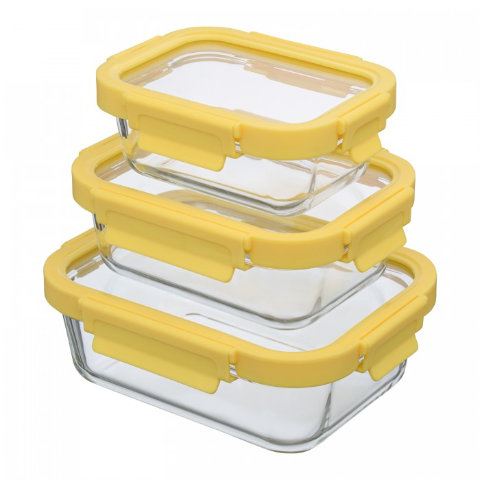 Контейнеры для еды Smart Solutions Набор из 3 прямоугольных контейнеров для еды