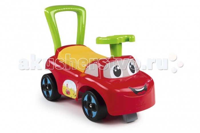 Каталка Smoby 443015443015 Каталка Smoby 443015443015Каталка Smoby 443015 предназначена для детей от года. Особенности: Принцип езды на ней прост: ребенок, сидя на машинке, отталкивается ножками от пола или земли. Также, взрослый может помогать ему, толкая машинку за специальную ручку на задней части. Для того, чтобы во время езды на каталке ребенок не опрокинулся вперед, снизу имеется специальный ступор. Яркая каталка выполнена в виде забавной машинки с улыбчивой мордочкой на передней части. Такая каталка непременно сделает прогулку ребенка не только веселой, но и полезной.<br>