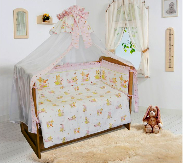 фото Комплект в кроватку soni kids зайчик-садовод на медиуме (7 предметов)