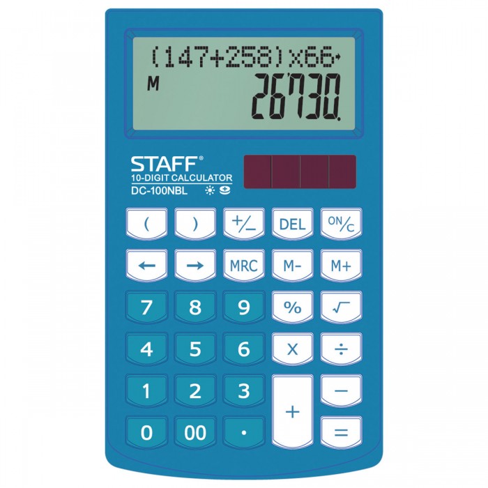 Staff Калькулятор plus DC-100NBL настольный школьный двустрочный - фото 1