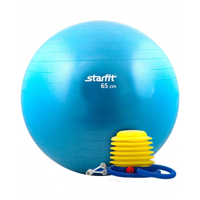 Мячи Starfit Мяч гимнастический Антивзрыв с насосом GB-102 65 см мячи спортивные starfit мяч гимнастический starfit gb 105 65 см прозрачный розовый