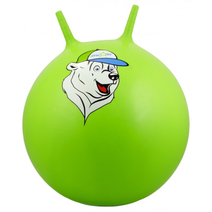 Мячи Starfit Мяч-попрыгун с рожками Медвежонок GB-401 65 см мячи спортивные starfit мяч гимнастический starfit gb 105 65 см прозрачный зеленый