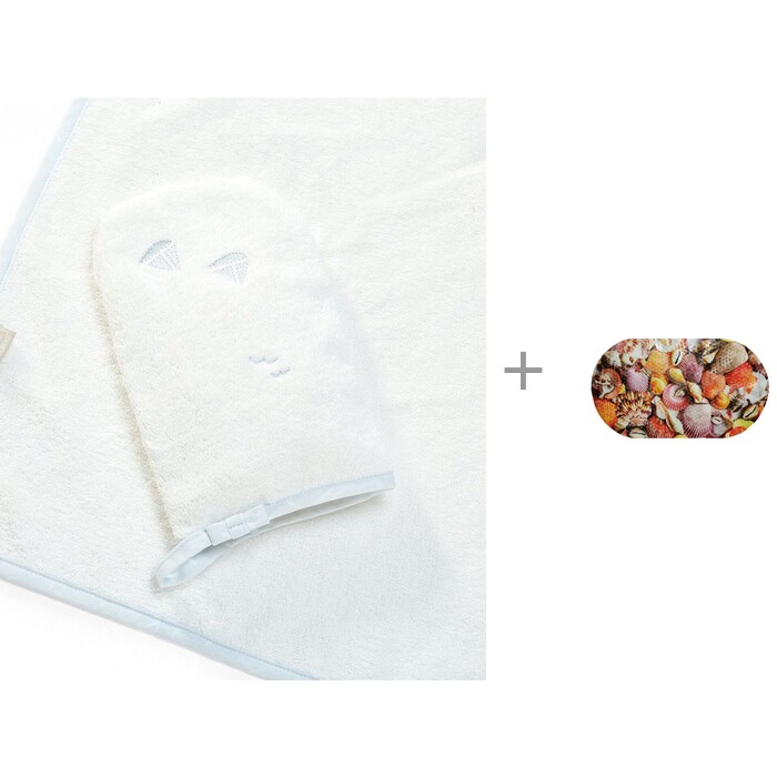 фото Stokke полотенце с капюшоном и spa-коврик для ванны ракушки 68х38 см aqua-prime