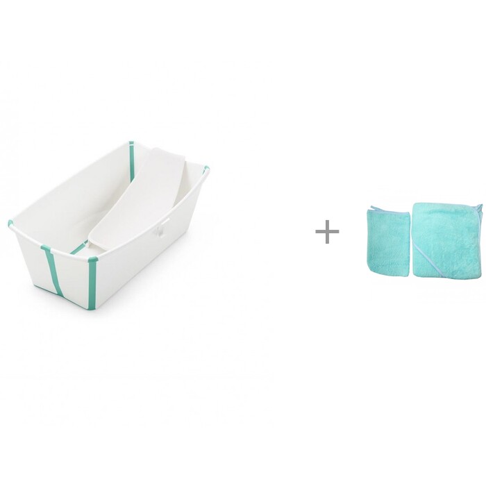 фото Stokke ванночка с горкой flexi bath bundle tub with newborn support и комплект для купания папитто