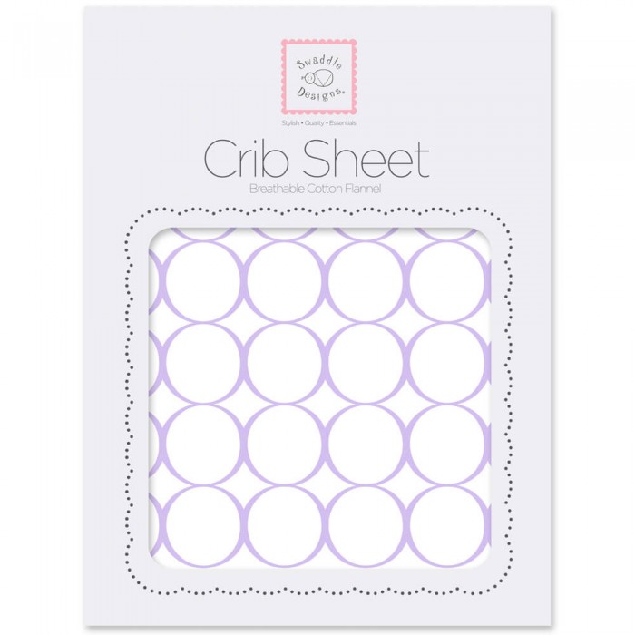 фото Swaddledesigns простынь на резинке fitted crib sheet circles 132х70х20