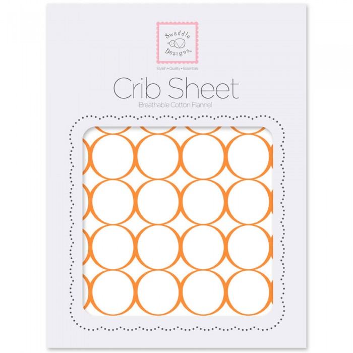 фото Swaddledesigns простынь на резинке fitted crib sheet circles 132х70х20