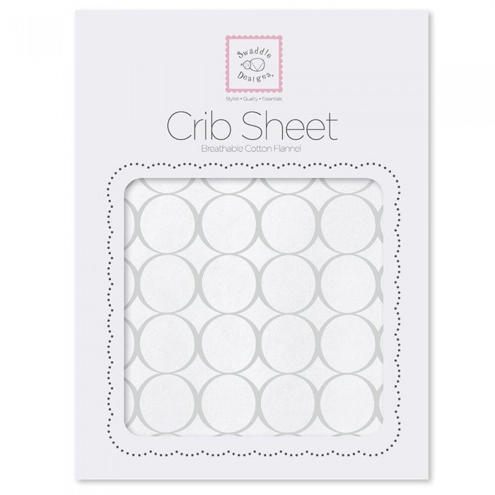 фото Swaddledesigns простынь на резинке fitted crib sheet circles 132х70х20