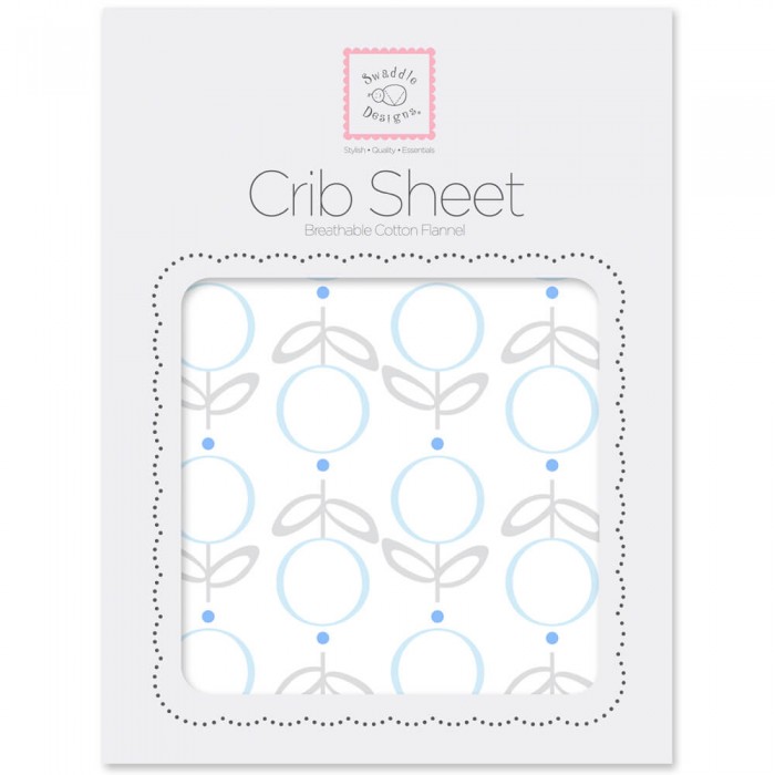 фото Swaddledesigns простынь на резинке fitted crib sheet lolli fleur 132х70х20