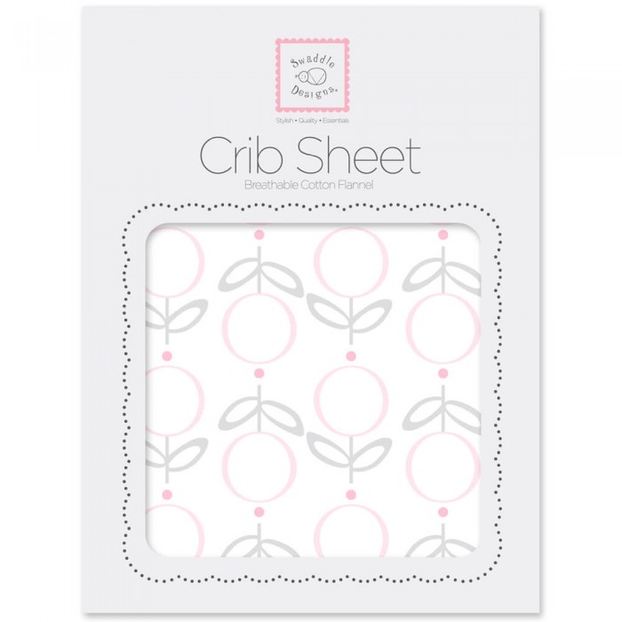 фото Swaddledesigns простынь на резинке fitted crib sheet lolli fleur 132х70х20