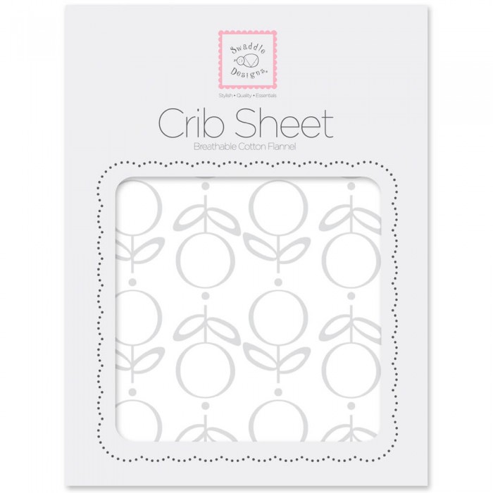 фото Swaddledesigns простынь на резинке fitted crib sheet lolli fleur 132х70х20