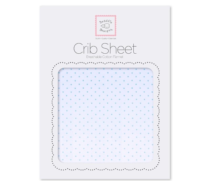 фото Swaddledesigns простынь детская на резинке fitted crib sheet 132х71х20