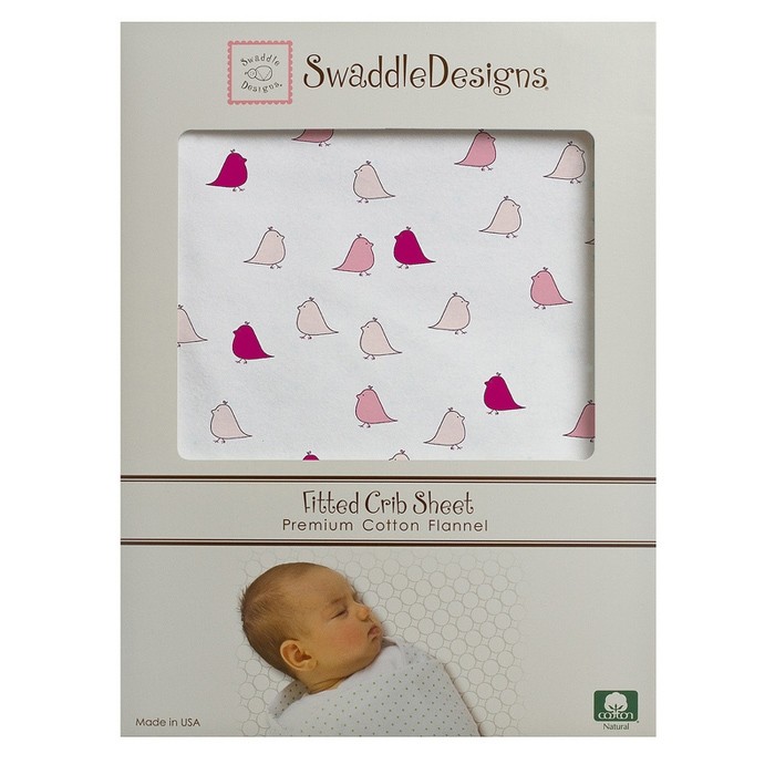 фото Swaddledesigns простынь детская на резинке fitted crib sheet 132х71х20