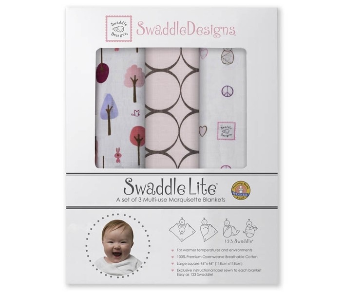 фото Пеленка SwaddleDesigns SwaddleLite Cute & Calm комплект 3 шт.