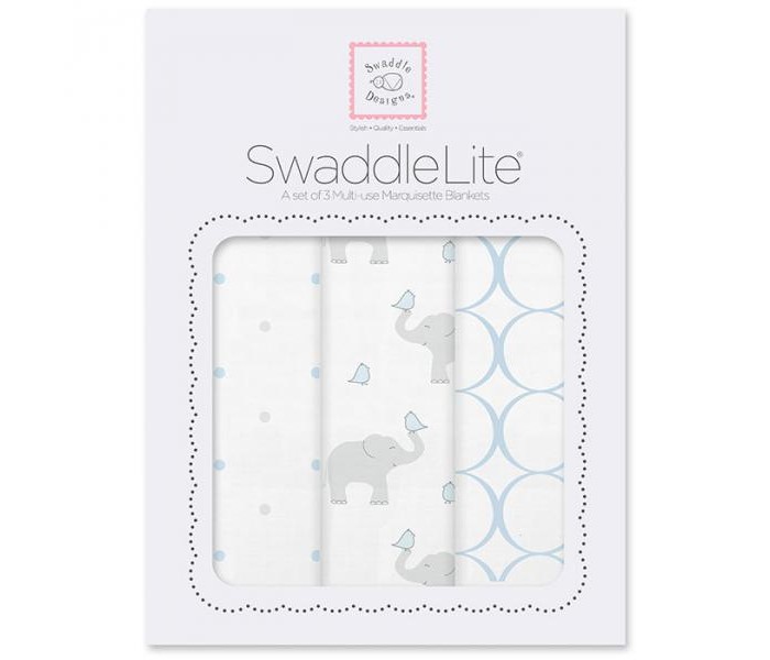 Пеленка SwaddleDesigns SwaddleLite Elephant/Chickies комплект 3 шт.SwaddleLite Elephant/Chickies комплект 3 шт. Пеленка SwaddleDesigns SwaddleLite Elephant/Chickies комплект 3 шт.SwaddleLite Elephant/Chickies комплект 3 шт.Комплект пеленок SwaddleDesigns SwaddleLite Elephant/Chickies для новорожденного в красивой фирменной упаковке, состоит из трех легких пеленок серии Marquisette SwaddlingBlanket. Особенности: Легкие, дышащие из мягкого хлопка маркизет. Эти волшебные пеленки действительно помогают новорожденным спать сном младенца. Замечательный вариант для теплого времени года и дома. Легко следовать инструкции пеленания пришитой к пеленке. Оптимальный, большой размер пеленки 120х120 сантиметров! Ваш ребенок не вырастет быстро из пеленки. Многофункциональные и универсальные. Используйте для пеленания, как легкое одеяло, солнечный козырек, накидку для кормления грудью, при болях в животике. Эту пеленку вы будете использовать на протяжении нескольких лет и не пожалеете о покупке. Дизайн разработан медсестрой Линетт Дамир. Победитель множества наград. Лауреат премии Великий дар (Award Winner Great Gift). Рекомендованы педиатрами и мамами во всем мире. Состав 100% хлопок маркизет, высшего качества<br>