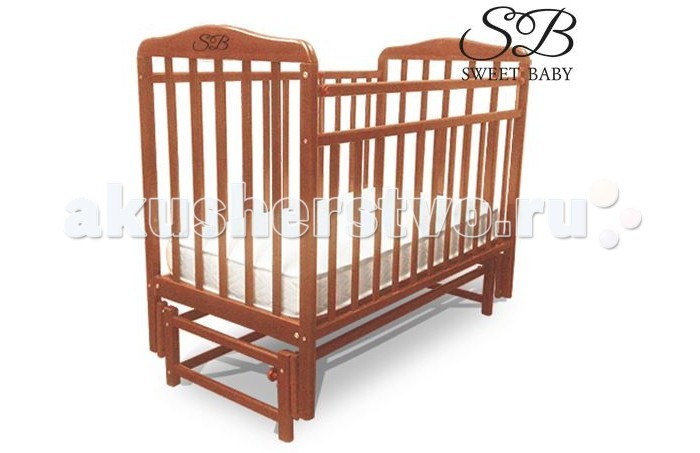 Детская кроватка Sweet Baby Flavio продольный маятникFlavio продольный маятник Детская кроватка Sweet Baby Flavio продольный маятникFlavio продольный маятникДетская кроватка Sweet Baby Tesoro продольный маятник сочетает в себе изысканный дизайн и надежность. Кроватка изготовлена из натуральной древесины бука, являющимся одним из лучших и безопасных материалов детской мебели. Для окраски кроватки применяются лаки, не содержащие вредные для здоровья ребенка вещества. Особенности: продольный маятник в комплект кровати входит качалка два уровня ложа по высоте опускаемая планка с механизмом опускания «кнопка»<br>