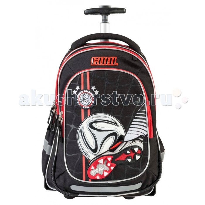 Target Collection Рюкзак-тележкаРюкзак-тележка Target Collection Рюкзак-тележкаРюкзак-тележкаTarget Collection Рюкзак-тележка Рюкзак-тележка – единственная из модельного ряда школьных рюкзаков бренда «Target Collection», которая оснащена двумя типами колес: колеса 360° и 180° колеса + «ноги» и телескопическая ручка, которая может быть изъята из рюкзака. Телескопическая ручка является съемной. В настоящее время - это самый современный рюкзак-тележка в мире. Фигурные лямки содержат вентиляционные отверстия и тем самым, имея возможность дышать. Они дополняются специальной ЭКО-пеной, которая делает ношение рюкзака более комфортным для ребёнка. Рюкзак содержит 2 больших отделения, закрывающегося на молнию. На лицевой стороне рюкзака расположен большой накладной карман, так же на молнии. Светоотражающий материал присутствует на передней, боковой и задней части рюкзака, что позволяет сделать вашего ребенка более заметным, а так же обезопасить его не только днем, но и ночью. Нижняя часть рюкзака изготовлена из специального материала EVA, который известен своей высокой прочностью. Внизу рюкзака есть вложенные угловые элементы в количестве 4 штук, которые не позволяют рюкзаку вступать в прямой контакт с полом, асфальтом или любой другой поверхностью, которая может повредить или испачкать дно рюкзака.<br>
