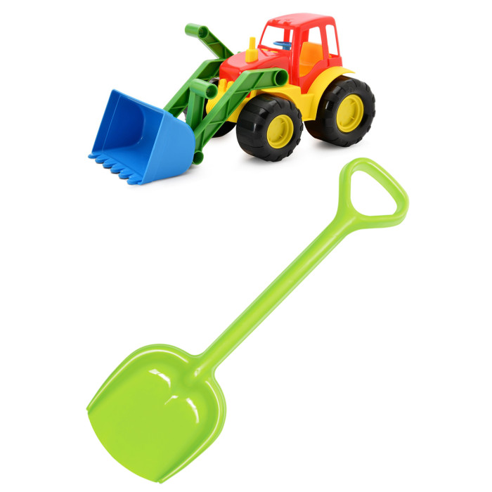 Тебе-Игрушка Детский игровой набор для песочницы: Трактор с ковшом Active + Лопатка 50 см 15-52 Детский игровой набор для песочницы: Трактор с ковшом Active + Лопатка 50 см - фото 1