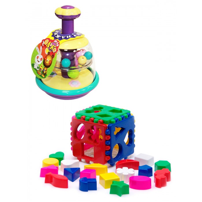 фото Сортер тебе-игрушка юла юлька + игрушка кубик логический большой
