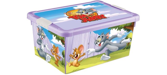 Ящики для игрушек TomJerry Ящик универсальный с аппликацией 33.5x24x15.5 см ящики для игрушек эконова ящик универсальный с декором m 555х390х190 мм