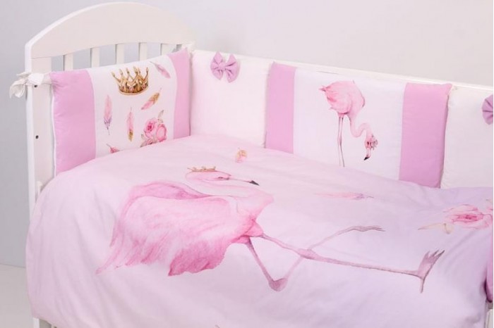 фото Комплект в кроватку топотушки фламинго (6 предметов)