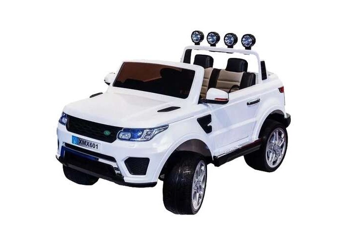 Электромобиль Toyland XMX 601XMX 601 Электромобиль Toyland XMX 601XMX 601Toyland Электромобиль XMX 601 - этот стильный и модный внедорожник сможет стать верным другом вашего ребенка. Машина максимально приближена к реальной не только благодаря внешнему сходству, но и непревзойденному качеству. Все элементы тщательно подобраны и проработаны, кроме того, большое внимание было уделено внешнему покрытию. Особенности: одно посадочное место для детей старше 4-х лет, 2 посадочных места для детей от 1,5 до 4-х лет (руль смещен в левую сторону для удобства водителя) большие полностью резиновые колеса EVA, максимальная нагрузка 45 кг аккумулятор 12V/7Ah(легко съемный), два двигателя: 2x35W, привод на два задних колеса амортизаторы на передних и задних колесах для плавности хода максимальная скорость 7 км/ч, 3 скорости вперед, одна скорость движения назад (переключение скоростей - с рычага на панеле управления, с пульта ДУ или плавный набор скорости с помощью педали) заводится с ключа открываются двери, багажник (место для хранения), кожаное сиденье с ремнем безопасности удобный руль с музыкальными эффектами (кнопка клаксона и проигрывания мелодий) возможность перемещения по принципу чемодана - ручка под задним бампером для перевозки электромобиля разъем для подключения MP3, вход для карты SD, вход для USB светодиодные огни фар, свет фонарей на дуге и задних сигналов В комплекте: аккумулятор зарядное устройство пульт дистанционного управления (работает по bluetooth, радиус действия до 30 метров)<br>