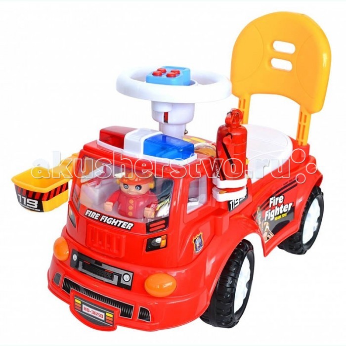 Каталка Toysmax ПожарнаяПожарная Каталка Toysmax ПожарнаяПожарнаяКаталка Toysmax Пожарная многофункциональная игрушка, которая позволит ребенку развить координацию движений и провести время за интересной игрой, а также почувствовать себя настоящим водителем. Особенности: яркая пожарная машина световые эффекты удобное сиденье высокая спинка с закругленными краями огнетушитель 4 колеса музыкальный телефон на руле пожарный в кабине.<br>