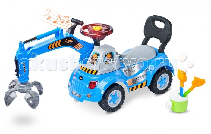 Каталка Toyz LiftLift Каталка Toyz LiftLiftToyz Каталка Lift - это надежная каталка для Вашего малыша. Малыш катается сидя, отталкиваясь ножками от пола. Машинка каталка имеет очень устойчивую конструкцию, сзади и спереди есть упоры от переворачивания. Сзади есть высокая спинка, за которую малыш может держаться при ходьбе. Каталка стимулирует малышей к активным движениям и развитию. В процессе игры развивается общая моторика, умение управлять своим телом. Машинка прекрасно подходит для использования дома и на улице. Широкие колеса. Поворот передних колес управляется рулем. Под сидением вместительный багажник. Руль оснащен различными мелодиями, имитирующими звук работающего двигателя и мигалками. Транспортное средство соответствует всем необходимым нормам и изготавливается из твердых и безопасных материалов. В комплект входят: леечка лопатка грабельки Размеры (ДхШхГ): 60 х 29 х 45 см<br>
