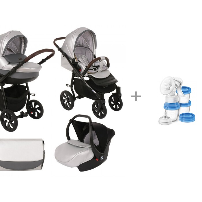 Коляска Tutis Nanni 3 в 1 (кожа) и молокоотсос Philips-Avent Natural SCF330/13