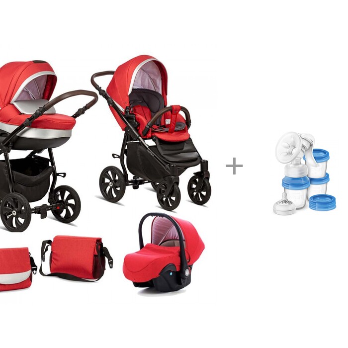 Коляска Tutis Nanni 3 в 1 (кожа) с молокоотсосом Philips-Avent Natural SCF330/13