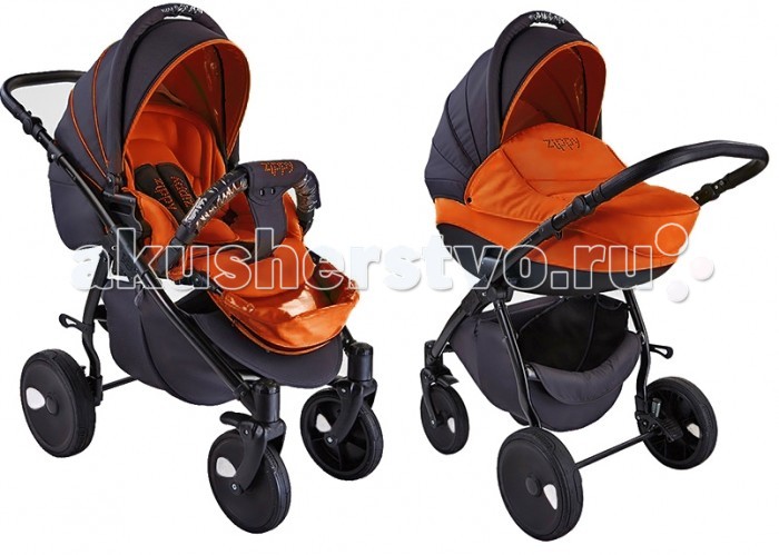 Коляска Tutis Zippy New 2 в 1Zippy New 2 в 1 Коляска Tutis Zippy New 2 в 1Zippy New 2 в 1Коляска Tutis Zippy New - это замечательная коляска с переставными блоками для детей от рождения и до 3-х лет. Обновленная коляска порадует Вас своими функциональными возможностями и комфортабельностью. Коляска стала еще более устойчивой благодаря доработанной конструкции и увеличенному расстоянию между колесами. Вам понравится новый дизайн литых дисков и еще более крепкая и твердая резана на колесах. Удобная эргономичная ручка для управления коляской покрыта кожаной накладкой, регулируется по высоте подстраиваясь под Ваш и только в этой модели имеет удобную изогнутую форму. Производители сделали удобным крепление разных элементов комплекта на шасси, теперь это одна фиксирующая точка, а не две как в предыдущих модельных рядах. Так же шасси стало немного выше, что делает доступ к ребенку более удобным, а ребенок при этом находится выше зоны оседания тяжелых металлов на улице. Изящный орнамент украшает коляску и делает ее еще более уникальной и привлекательной. Передние колеса поворотные и фиксируются при необходимости. Задние колеса больше по диаметру благодаря чему коляску удобно катить по бездорожью и снегу. Амортизация регулируется и подстраивается под дорожное покрытие, более мягкий режим для бездорожья и более жесткий для гладкой поверхности. Стояночный тормоз надежно блокирует коляску на месте даже на неровной поверхности. Рама компактно складывается и занимает минимум места. Большая тканевая корзина для детских принадлежностей очень вместительна. Благодаря тому, что рама изготовлена из алюминиевого сплава, коляска легкая и отлично подойдет даже для тех кто живет в доме без лифта. Люлька Люлька- колыбелька очень удобная и благодаря увеличенному размеру по длине и ширине в ней будет комфортно даже упитанному малышу в зимнем комбинезоне. Все ткани которые могут соприкасаться с новорожденным не аллергенные из 100% натурального хлопка. В дополнение, все внутренние ткани коляски пропитаны ионами серебра по технологии Silver Plus! Изголовье в люльке приподнимается по мере того как ваш малыш будет расти и ему станет скучно просто лежать в прогулках. В основании люльки производители добавили очень необходимые вентиляционные отверстия которые улучшают естественную циркуляцию воздуха. Теперь в люльке есть кокосовый матрас, чтоб только что рожденному ребенку дать правильное положение, для дальнейшего физического развития. Так же из инноваций очень радует наличие светоотражающей полоски, которая способствует уменьшению несчастных случаев в прогулках в темное время суток. В капоре предусмотрено открывающееся вентиляционное окошко, которое обеспечивает хорошую циркуляцию воздуха в жаркое лето. Так же имеется дополнительный небольшой козырек, который увеличивается благодаря силиконовой вставке, если отстегнуть молнию. Наружная ткань с грязе- и водоотталкивающей пропиткой. Все тканевые покрытия снимаются для стирки в деликатном режиме при 30° температуре. Вес и габариты: -Вес люльки: 4,30 кг. -Вес коляски с шасси : 14кг. -Внутренние габариты (Длина х Ширина х Глубина): 78x36x19 см. Прогулочный блок Когда ребенок научится сидеть самостоятельно, вы замените люльку прогулочным блоком, который так же стал еще более удобным и комфортным для Вас и Вашего малыша. Теперь длина и ширина сиденья гораздо больше, а это значит, что зимой даже самый крупный ребенок сможет там комфортно расположится не только поспать, но и поиграть. Пятиточечные ремни безопасности с мягкими подушечками будут надежно удерживать непоседливого кроху, а передняя перекладина, которая теперь отстегивается и откидывается в сторону, подстрахует и добавит ребенку опоры. Спинка регулируется в трех положениях: лежа, сидя и промежуточное положение для отдыха. Подножка покрыта силиконом, что позволяет без труда ее очистить, после того как ребенок побегал по грязи, а потом сел в коляску. Подножка так же регулируется по высоте. Большой капюшон имеет открывающееся отверстие с москитной сеткой, для улучшенного воздухообмена в жару. Есть дополнительный козырек, который удлиняется так же как и в люльке. Чехол на ножки добавит ребенку уюта и тепла во время зимних прогулок. Прогулочный блок устанавливается как по ходу движения так и лицом к Вам. Так же, замечательной доработкой конструкторов является более компактное складывание рамы вместе с прогулочным блоком. Вес и габариты: - Вес прогулки с шасси: 15кг. - Внутренние габариты (Длина х Ширина): 90х39 см.<br>