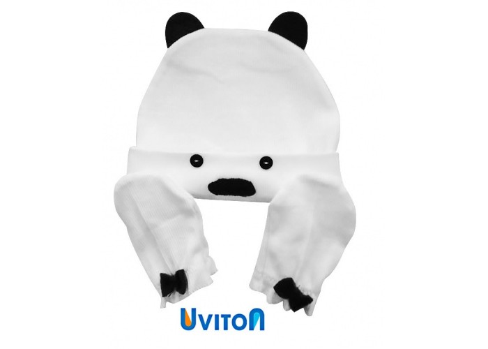 Шапочки и чепчики Uviton Набор шапочка и царапки Bear одежда для новорождённых