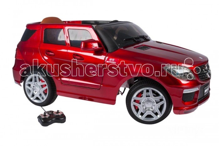 Электромобиль Vip Toys Mercedes DMD-168Mercedes DMD-168 Электромобиль Vip Toys Mercedes DMD-168Mercedes DMD-168Это уменьшенная копия джипа ML63 AMG от компании Mercedes-Benz с фирменной атрибутикой, обеспечивающей 100% сходство с оригиналом, хромированными элементами экстерьера, комфортным мягким сидением на 1 водителя, резиновыми колесами, открывающимися дверьми и фарами с неоновой подсветкой. Модель оснащена 12В аккумулятором, пультом управления, а запуск двигателя осуществляется при помощи ключа. Акустическая система, рассчитанная на подключение внешних MP3-устройств, играет достаточно громко, а сидение оснащено надежными ремнями безопасности с защелками. Характеристики: материалы - высококачественный пластик, резина, металл возрастная группа: 3-8 лет максимально-допустимая нагрузка 35 кг количество посадочных мест: 1 напряжение 12В 2 двигателя по 45 Вт аккумулятор на 12В/7Ач время заряда батарей 10-12 ч. сидение: мягкое запуск: с ключа индивидуальный bluetooth пульт ДУ (2.4 ГГц) колеса: резиновые низкопрофильные открывающиеся двери светозвуковые эффекты (музыкальный руль, сигнал, свет фар) встроенные ремни безопасности количество скоростей (вперед/назад): 3/1 скорость движения, км/ч: 6-7 разъем для подключения mp3-устройств Размеры машинки (дхшхв): 124х65х51 см Вес: 21 кг<br>