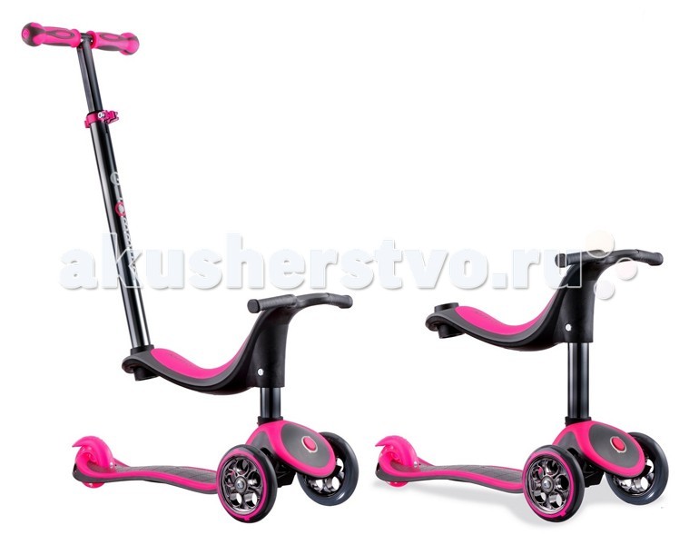 Трехколесный самокат Y-Scoo RT Globber My free Seat 4 in 1 TitaniumRT Globber My free Seat 4 in 1 Titanium Трехколесный самокат Y-Scoo RT Globber My free Seat 4 in 1 TitaniumRT Globber My free Seat 4 in 1 TitaniumСамокат Y-Scoo RT Globber My free Seat 4 in 1 Titanium со светящимся колесом, с блокировкой передних колес! Особенности: Заднее колесо переливается огоньками Совершенство во всем- дизайн, цвет, качество и возможности этого самоката! Диски очень красиво будут переливаться на солнце- титановый хромированный цвет украсил новые черные колеса Globber. Эргономика сиденья - 10 баллов. Чтобы собрать и разобрать трансформер инструментов не требуется. Все гениальное-просто. Убедитесь в этом сами! Это инновационный самокат, созданный с глобальным подходом к созданию самоката и идеально подходит для развития ребенка. Каталка-самокат-трансформер Globber My free Seat 4 in 1 имеет 4 этапа трансформации: каталка с сиденьем и родительской ручкой для детей от 12 месяцев, каталка без родительской ручки для детей от 15 месяцев, самокат с низкой ручкой для детей от 24 месяцев, самокат с высоким рулем для детей от 36 месяцев. Новая концепция в дизайне 3-х колесного самоката. Новая концепция в управлении. Используйте родительскую ручку и сиденье для малышей от 1 года, чтобы пользоваться самокатом как каталкой. Когда каталка с родительской ручкой трансформируется в самокат. Заблокируйте 2 передних колеса простой кнопкой, чтобы малыш не смог завалиться на бок. Это уникальная находка наших инженеров- она поможет любому малышу в процессе обучения катанию на самокате. Уникальная разработка платформы с резиновыми бортиками по краям. Это не даст ножке малыша соскользнуть с платформы. Мы также тщательно продумали форму платформы, на которой ноги малыша не будут уставать. Регулируемое сиденье -2 положения. Вы сможете менять положения с помощью 2 трубок разной длины. Регулируемый руль - алюминиевый руль -телескопик регулируется по высоте. 4 положения : 61/66/71 см. Вы можете регулировать родительскую ручку -руль, когда везете малыша на каталке и можете регулировать эту же ручку- руль когда каталка превращается в самокат и малышу необходимо выбрать нужную для него высоту руля. Безопасность при использовании самоката как каталки. Очень удобная родительская ручка, меняющая высоту в 4 положениях в зависимости от роста взрослого. Удобное и безопасное сиденье- малыш не выпадет из него. Часто дети , которые только обучаются езде на самокатах с такой системой- наклон вправо- поворот вправо, наклон ручки влево- поворот влево, не умея еще уверенно держать равновесие, заваливаются на бок. Единственная в мире запатентованная система блокировки передних колес. Инженеры творческой мысли создали инновационную систему блокировки колес. Таким образом, чтобы помочь ребенку сначала освоить самокат , Вы сможете заблокировать колеса ( нажать на кнопку сверху панели самоката), и малыш спокойно может сначала учиться ездить только вперед. А потом, разблокировав колеса (нажать на красную кнопку под самокатом), Вы можете показать и научить малыша поворачивать, не боясь, что он упадет на бок. Это очень безопасно и легко при первых уроках обучению на самокате. Эргономичный сиденье с рулем мотоциклетного типа для лучшей управляемости и чтобы ребенок крепче и надежнее держался за руль руками. В долгой поездке он может удобно расположить ножки на изгиб платформы. Это очень удобно. Эргономичные прорезиненные ручки из эластичного двухкомпонентного материала с добавлением латекса необыкновенной формы. Впервые в создании ручек мы использовали 2 цвета и удлинили их для большего комфорта. Эргономика 10 баллов. Продольные оси вращения (опоры передних колес) смонтированы на шарикоподшипниках для облегчения рулевого управления. Более длинный тормоз для быстрой и безопасной остановки. Мы продумали покрытие заднего колеса- теперь торможение происходит быстрее . А колесу не страшна никакая деформация. Низкая платформа для большей устойчивости помогает ребенку долгое время не уставать и ездить на самокате на более длинные дистанции. Настолько глобально и грамотно разработанный самокат будет радовать Вас и Вашего малыша в течении многих лет. Вы по достоинству оцените это! Рекомендуется для детей от 1 года. Максимальная нагрузка: для каталки- 20 кг, для самоката- 50 кг. Создан во Франции, сделан в Китае под пристальным контролем RT. Диаметр колес: передние - 121 мм, заднее - 80 мм<br>