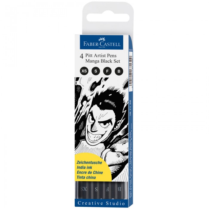  Faber-Castell    Pitt Artist Pen Manga set 4 .