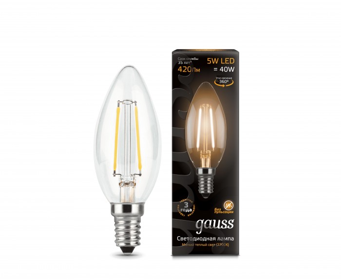  Gauss   Filament LED E14 5W 420lm 2700