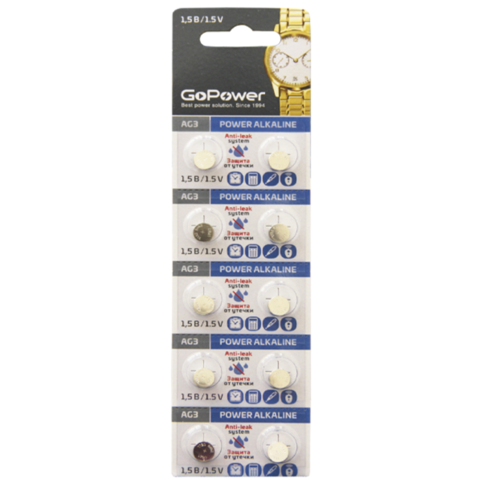  GoPower  G3/LR736/LR41/392A/192 BL10 Alkaline 1.5V 10 .