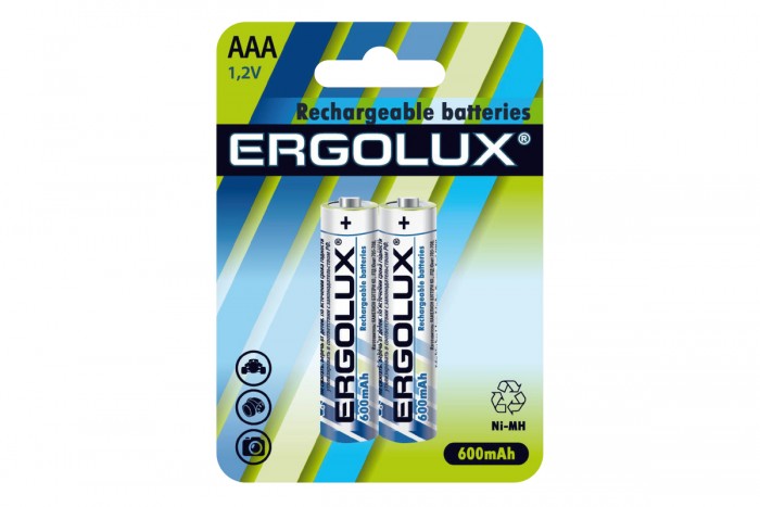  Ergolux  AAA-600mAh Ni-Mh BL-2 (NHAAA600BL2, 1.2)