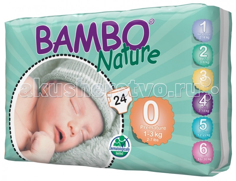  Bambo Nature  Premature (1-3 ) 24 .