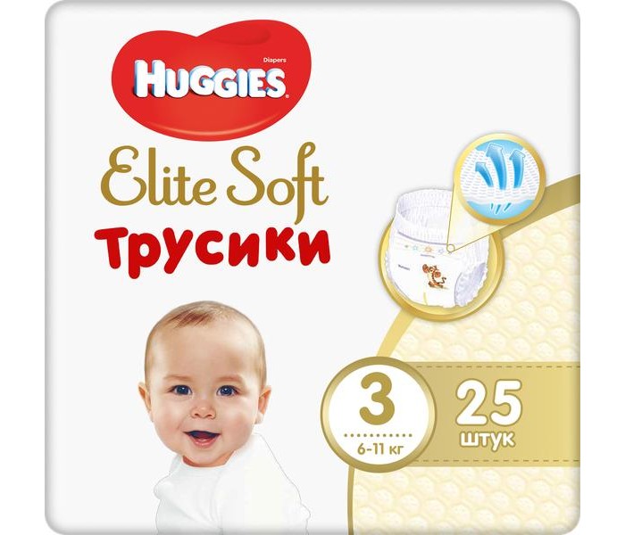  Huggies - Elite Soft 3 (6-11 ) 25 .