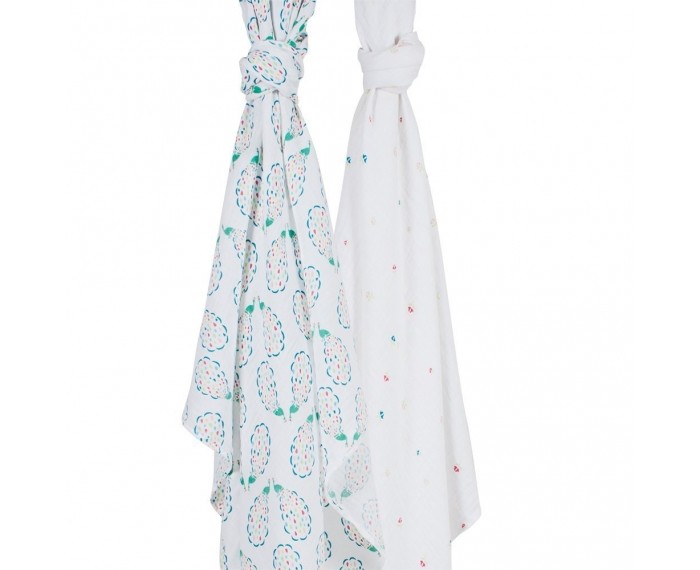 Bebe au Lait Muslin Peacocks/Pansies 2 .
