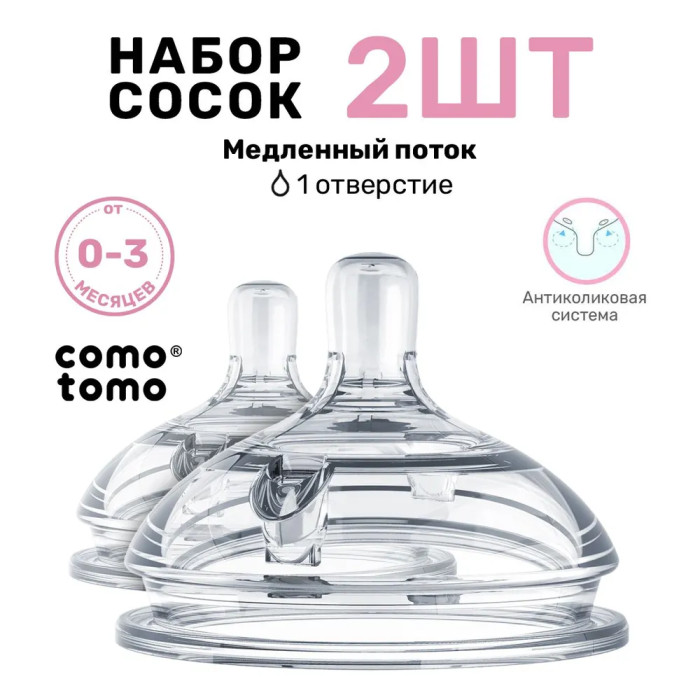  Comotomo Natural Nipple Packs 0-3 . 2 .