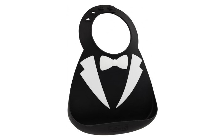  Make my day Baby Bib Tux Black&White