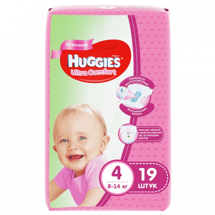  Huggies  Ultra Comfort Conv Pack   4 (8-14 ) 19 .